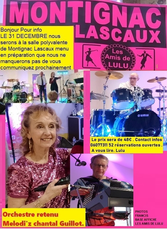 reveillon MONTIGNAC 31 DECEMBRE 2024 melodi'z