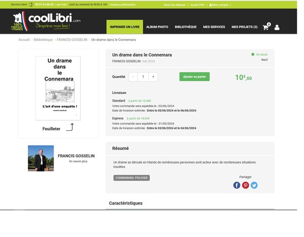 GOSSELIN FRANCIS  Un drame dans le Connemara. 